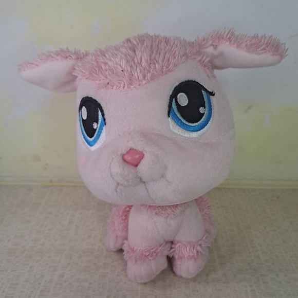 Littlest Pet Shop Toys Littlest Pet Shop Pink Bobblehead Poodle 206 Hasbro Plush Stuffed